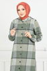 Kapuzenpullover Plaid Tunika 4000KTR927-M Khaki - Thumbnail