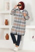 Kapuzenpullover Tunika PLV3511 Grau - Thumbnail