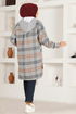 Kapuzenpullover Tunika PLV3511 Grau - Thumbnail