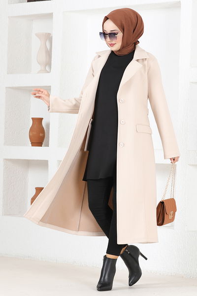 MSV - Kaşe Kaban MSV12516 Krem