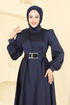 Kemeri Tokalı Saten Abiye 5695EDF311-MS Laci - Thumbnail