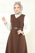 Kemeri Tokalı Tesettür Jile 6208BSK463-MS Açık Kahve - Thumbnail