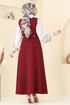 Kemeri Tokalı Tesettür Jile 6208BSK463-MS Bordo - Thumbnail