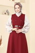 Kemeri Tokalı Tesettür Jile 6208BSK463-MS Bordo - Thumbnail