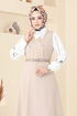 Kemeri Tokalı Tesettür Jile 6208BSK463-MS Taş - Thumbnail