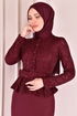 Kemerli Abiye Bordo ASM2175 - Thumbnail