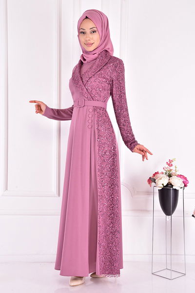 ASM - Kemerli Elbise Gül Kurusu ASM22440