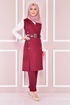 Kemerli Kombin Bordo ASM2295 - Thumbnail