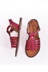 Kemerli Sandalet Bordo ŞNG962-1 - Thumbnail