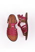 Kemerli Sandalet Bordo ŞNG962-1 - Thumbnail
