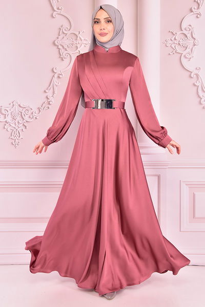 NEV - Kemerli Saten Abiye Gül Kurusu NEV14861
