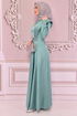 Kemerli Saten Abiye Mint NEV14862 - Thumbnail