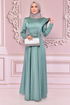 Kemerli Saten Abiye Mint NEV14862 - Thumbnail
