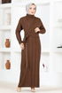 Knitwear Dress MSL5814 Brown - Thumbnail