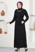 Knitwear Dress NEV4436 Black - Thumbnail