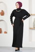 Knitwear Dress NEV4436 Black - Thumbnail