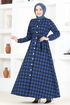 Knopf Details Kleid MSL1170 Saks - Thumbnail