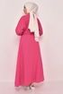 Knopfleiste Kleid Fuchsia END5530 - Thumbnail