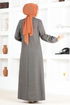 Knopfleiste Kleid MSL14321 Nerz - Thumbnail