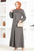 Knopfleiste Kleid MSL14321 Nerz - Thumbnail