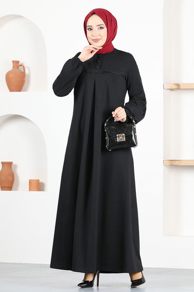 MSL - Knopfleiste Kleid MSL14321 Schwarz