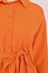 Knopfleiste Kleid Orange END5530 - Thumbnail