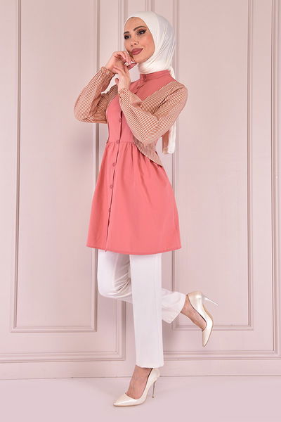 ASN - Knopfleiste Tunika Rose Kurusu ASN1179