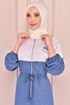 Kot Elbise Mavi Beyaz MSK4219 - Thumbnail