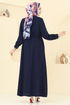Kruvaze Yaka Tesettür Kap 6214BSK463-MS Laci - Thumbnail