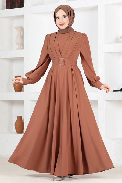 ASM - Kuşaklı Abiye ASM12663 Taba