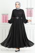 La Ceinture Bouclé Mousseline Robe 5672END900-L Noir - Thumbnail