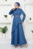 MRV D.V.L. - La Ceinture Pierreux Hijab Robe Numéro de pièce 268DVL897-M Indigo