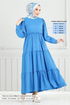 La Jupe Étagé Suceur de Seers Robe Numéro d'article 3033TBO1101-M Bleu - Thumbnail