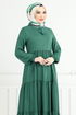 La Jupe Volant Moteur Hijab Robe Numéro de pièce 2352BGS895-M Émeraude - Thumbnail