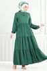 La Jupe Volant Moteur Hijab Robe Numéro de pièce 2352BGS895-M Émeraude - Thumbnail