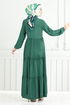 La Jupe Volant Moteur Hijab Robe Numéro de pièce 2352BGS895-M Émeraude - Thumbnail