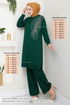 La Pierre À Motifs Hijab Équipe 6040UZ1029-M Émeraude - Thumbnail