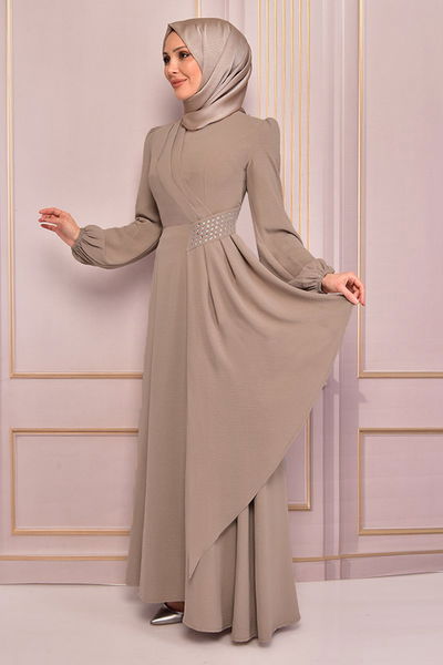 ASM - La Pierre Détail Robe Taupe Modèle: ASM2507