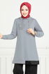 La Pierre Détaillé Hijab Équipe Numéro de pièce 345DVL897-M Gris et Noir - Thumbnail