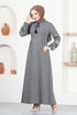 Lacé Robe Modèle: MSL8006 Gris - Thumbnail