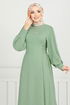 Lacing Detailed Dress 15962BSK984-M Unripe almond - Thumbnail