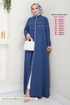 Le Titre Boutonné Ferace 2018EFFY931-L Indigo - Thumbnail