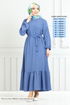Le Titre Caoutchouté Aérobie Robe 009MR1077-L Indigo - Thumbnail