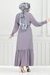 Le Titre Caoutchouté Aérobie Robe 401ART1044-L Gris - Thumbnail