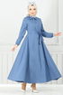Le Titre Caoutchouté Téricotone Robe 333MSS941-L Indigo - Thumbnail