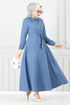 Le Titre Caoutchouté Téricotone Robe 333MSS941-L Indigo - Thumbnail