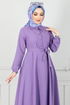 Le Titre Caoutchouté Téricotone Robe 333MSS941-L Sombre Lilas - Thumbnail