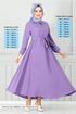 Le Titre Caoutchouté Téricotone Robe 333MSS941-L Sombre Lilas - Thumbnail