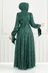 Le Titre Lacé Hijab Robe de soirée 5611END900-L Émeraude - Thumbnail