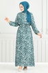 Léopard Motif Viscose Robe Numéro de pièce 803OZR1047-M Huile - Thumbnail
